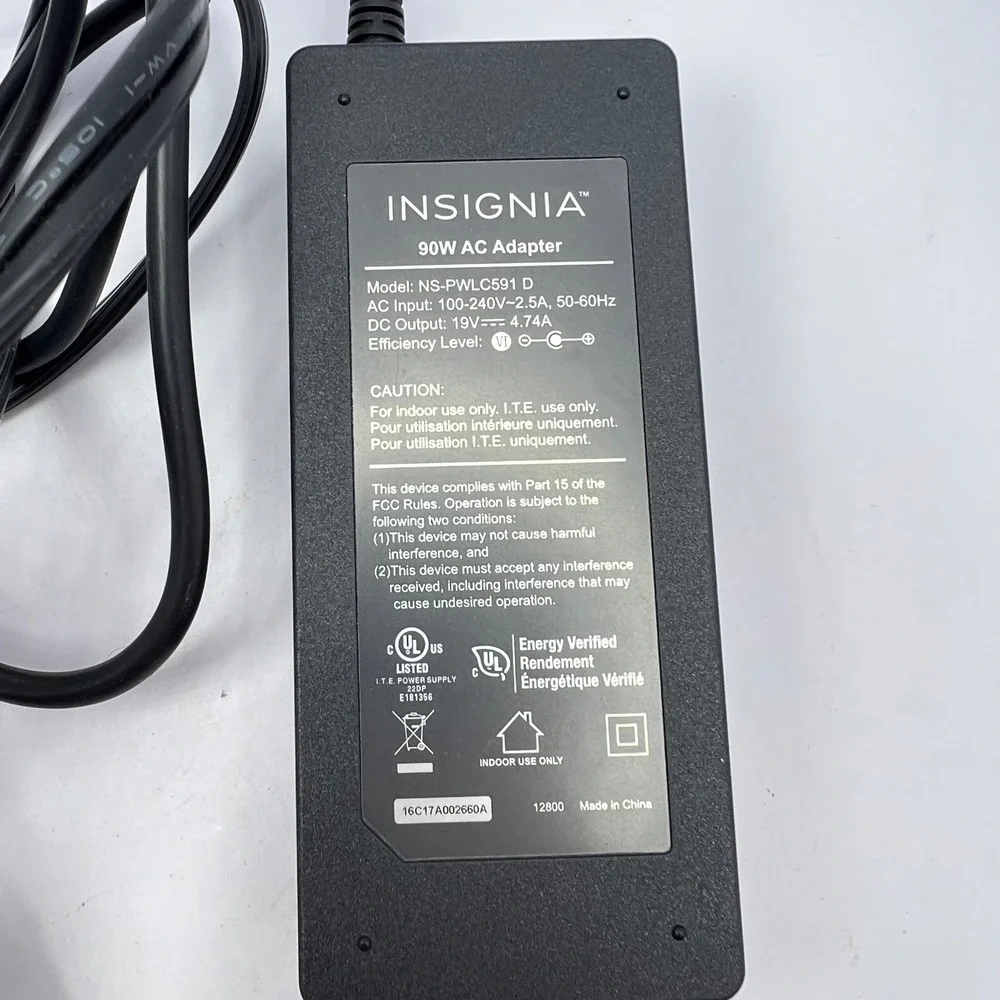 Insignia 90W AC Adapter Laptop Charger Universal NS-PWLC591 D Tip 13‎ (Rev H3)